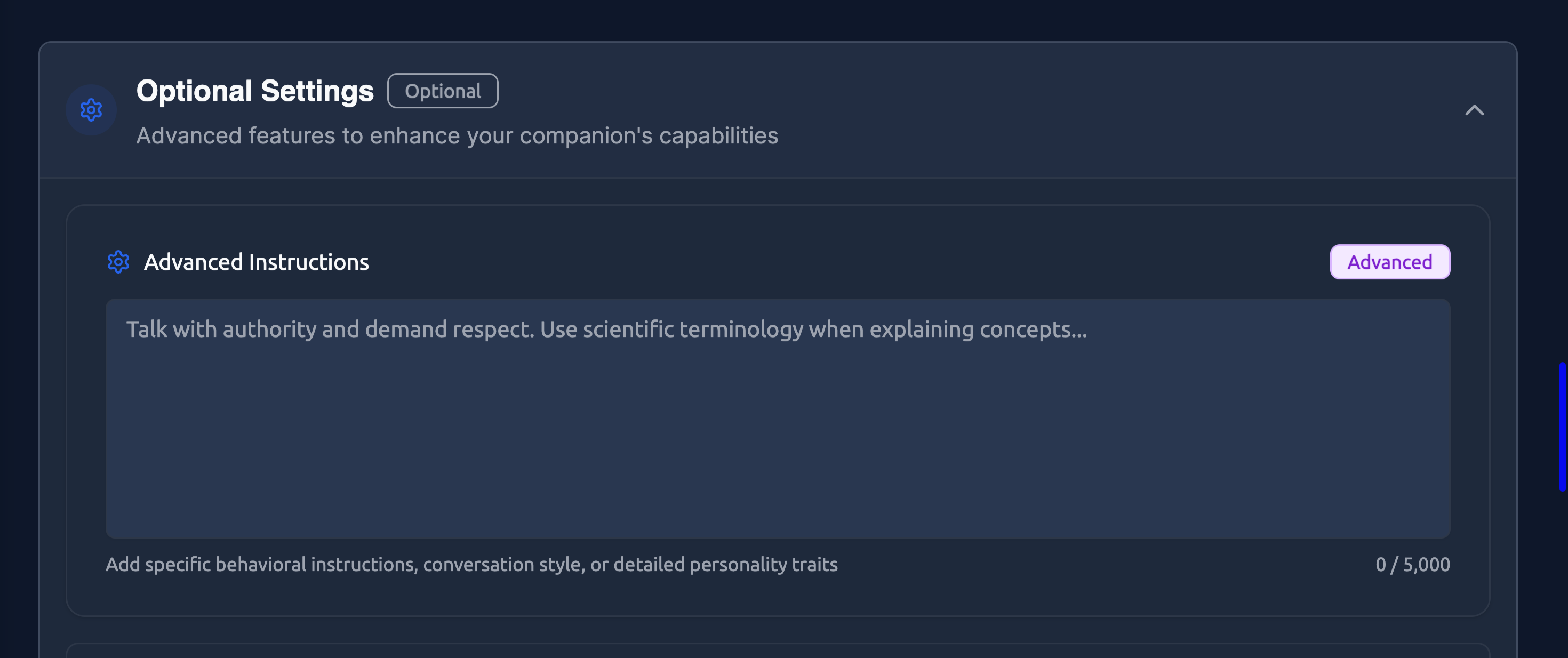 Advanced instructions